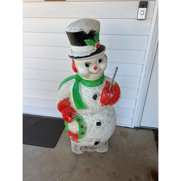 Unknown Other - Vintage Empire Snowman Blow Mold Light-Up Holiday Lawn Decoration 40 Inches Tall